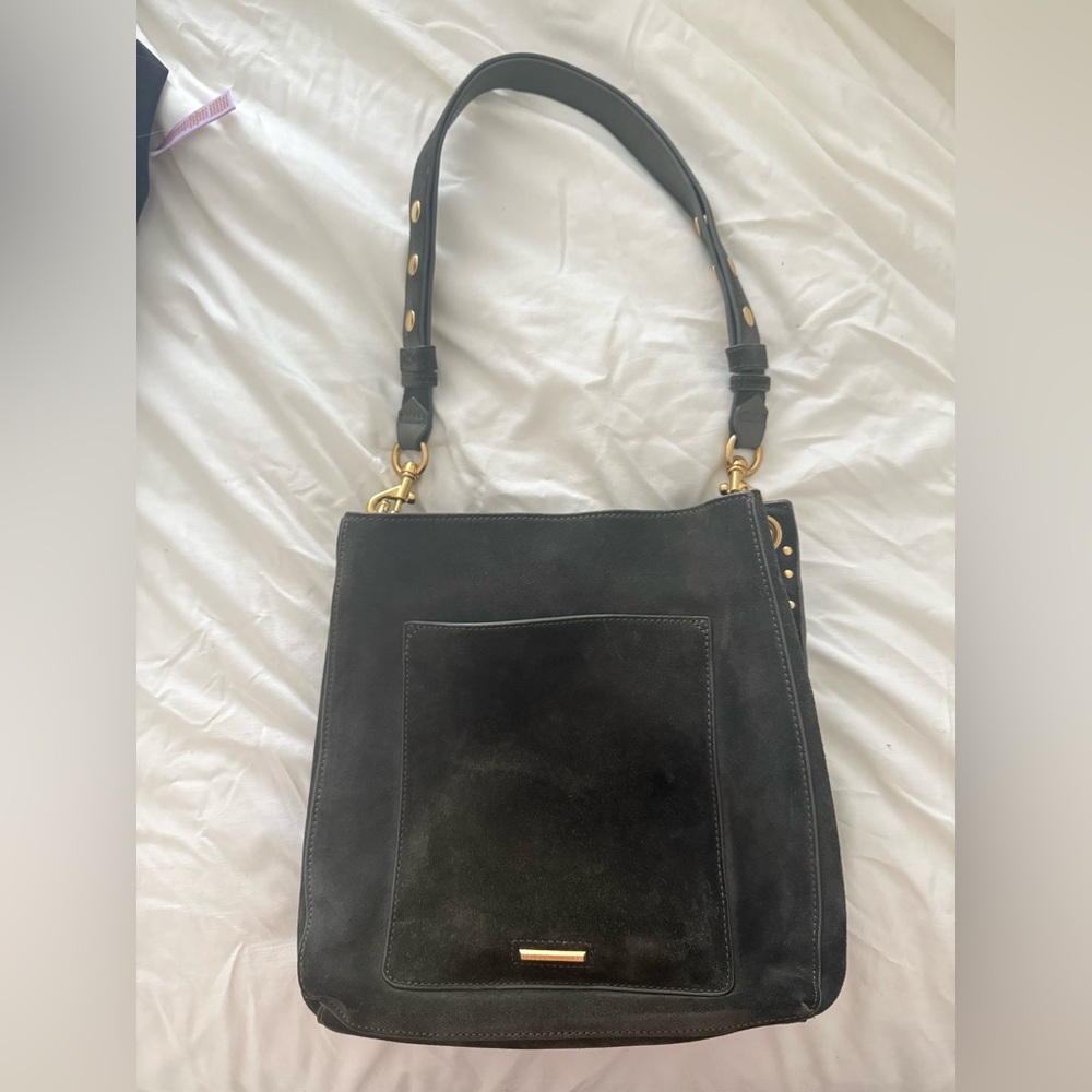 Rebecca Minkoff Elegant Olive Green Suede Shoulder Bag - Picture 8 of 11